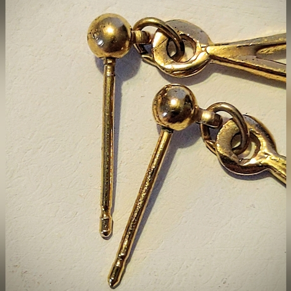 Vintage Fish and Crown Post Earrings - Picture 3 of 7